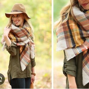 Zara stylish oversized Multicolor dress plaid blanket Scarf